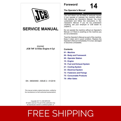 JCB T4F 3.0 ELEC ENGINE 4 CYL SERVICE REPAIR MANUAL